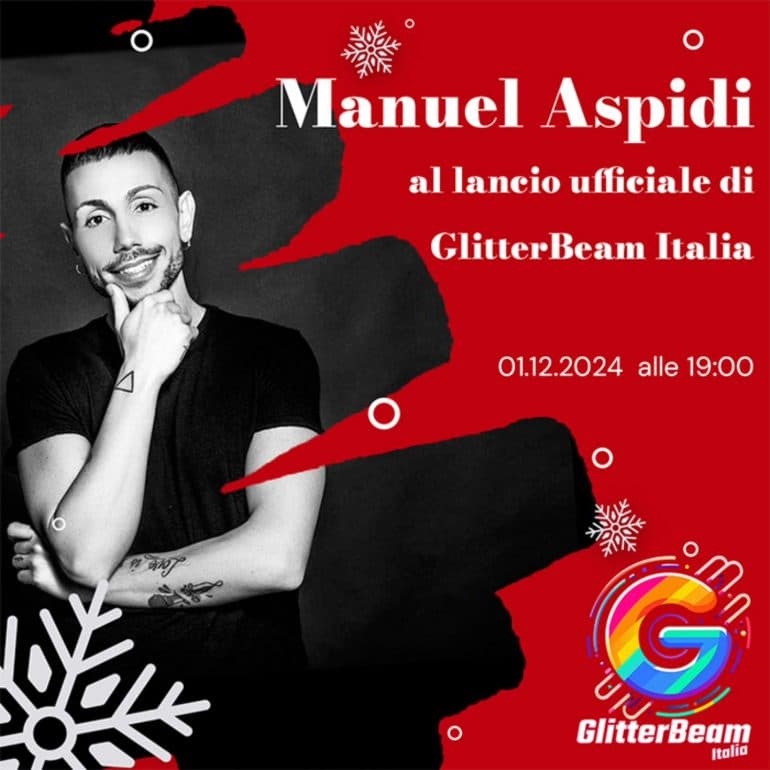 Manuel Aspidi allo show inaugurale di GlitterBeam Italia
